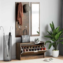 SZAFKA NA BUTY Z LUSTREM I WIESZAKIEM PRZYDYMIONY DĄB