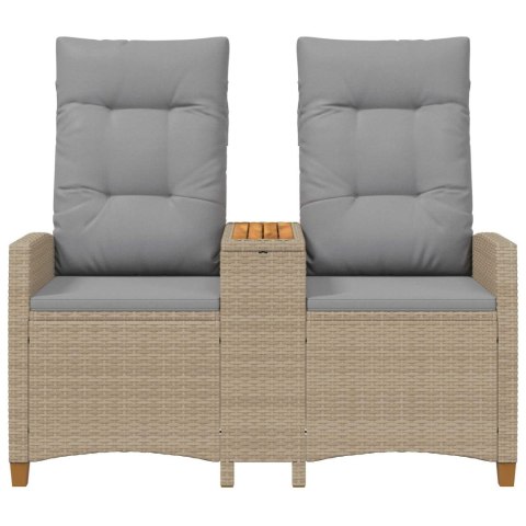 LEŻANKA Z STOLIKIEM BEŻOWY I JASNOSZARY 126X65X112CM