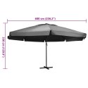 PARASOL OGRODOWY NA ALUMINIOWYM SŁUPKU 600CM ANTRACYTOWY