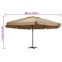 PARASOL OGRODOWY NA ALUMINIOWYM SŁUPKU 600CM TAUPE