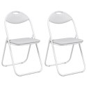 SKŁADANE KRZESŁO DO JEDZENIA 2 EL. BIAŁY 48X43,5X81CM
