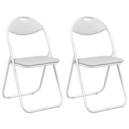 SKŁADANE KRZESŁO DO JEDZENIA 2 EL. BIAŁY 48X43,5X81CM