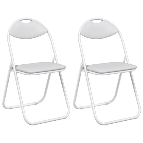 SKŁADANE KRZESŁO DO JEDZENIA 2 EL. BIAŁY 48X43,5X81CM