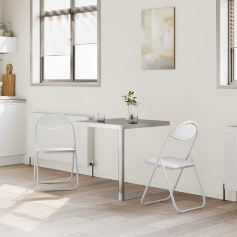 SKŁADANE KRZESŁO DO JEDZENIA 2 EL. BIAŁY 48X43,5X81CM