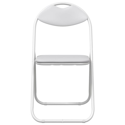 SKŁADANE KRZESŁO DO JEDZENIA 2 EL. BIAŁY 48X43,5X81CM