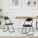 SKŁADANE KRZESŁO DO JEDZENIA 2 EL. CZARNY 48X43,5X81CM