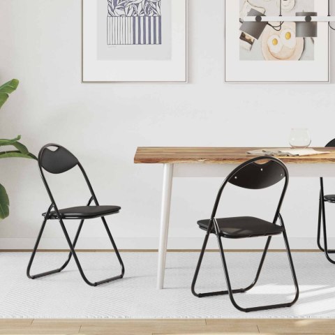 SKŁADANE KRZESŁO DO JEDZENIA 2 EL. CZARNY 48X43,5X81CM