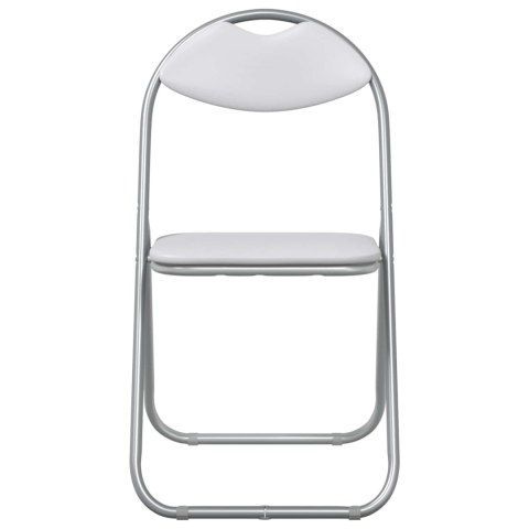 SKŁADANE KRZESŁO DO JEDZENIA 8 EL. BIAŁY 48X43,5X81CM