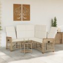 ZESTAW SOF OGRODOWYCH BEŻOWY I KREMOWY 164X164X112CM