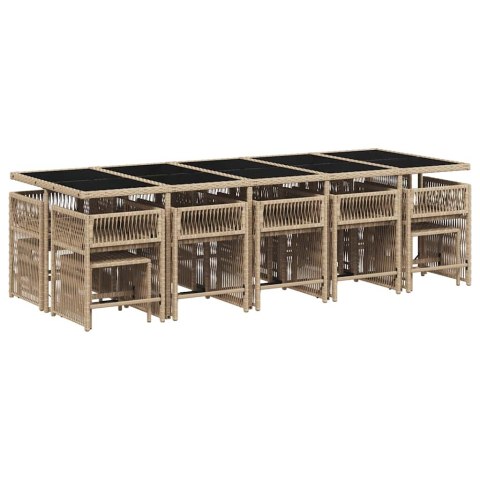 15-CZ. ZESTAW MEBLI OGRODOWYCH Z PODUSZKAMI MIESZANY BEŻ