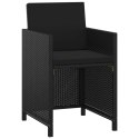 3-CZ. ZESTAW MEBLI OGRODOWYCH Z PODUSZKAMI POLIRATTAN CZARNY