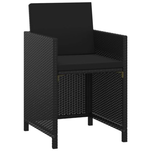 3-CZ. ZESTAW MEBLI OGRODOWYCH Z PODUSZKAMI POLIRATTAN CZARNY