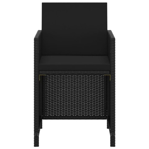 3-CZ. ZESTAW MEBLI OGRODOWYCH Z PODUSZKAMI POLIRATTAN CZARNY