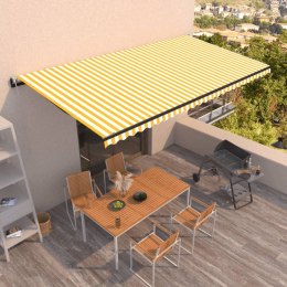 AUTOMATYCZNIE ZWIJANA MARKIZA 600X350CM ŻÓŁTO-BIAŁA