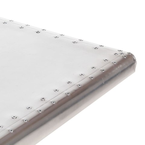BIURKO AVIATOR SREBRNE 112X50X76CM METALOWE