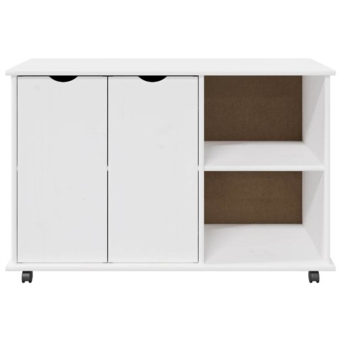 ROLKOWA SZAFKA BIAŁY 100X39X65,5CM LITE DREWNO SOSNOWE