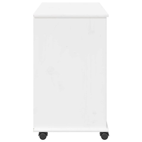 ROLKOWA SZAFKA BIAŁY 63,5X39X65,5CM LITE DREWNO SOSNOWE