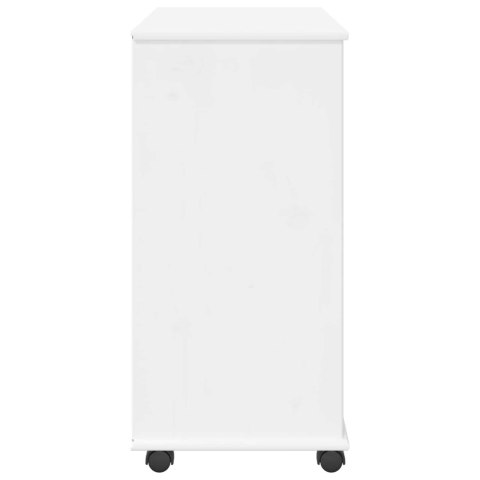 ROLKOWA SZAFKA BIAŁY 63,5X39X79CM LITE DREWNO SOSNOWE