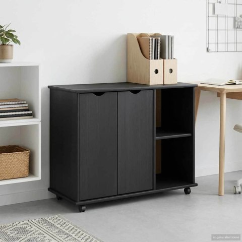 ROLKOWA SZAFKA SZARY 100X39X65,5CM LITE DREWNO SOSNOWE