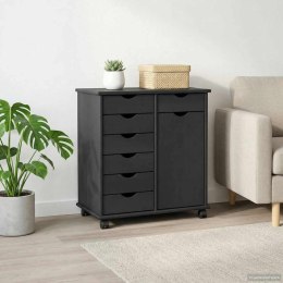 ROLKOWA SZAFKA SZARY 63,5X39X65,5CM LITE DREWNO SOSNOWE