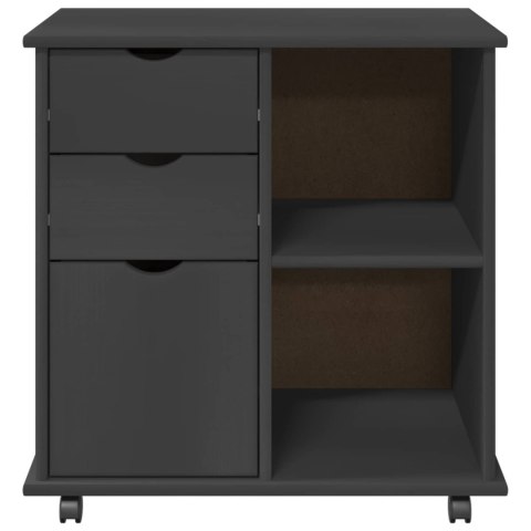 ROLKOWA SZAFKA SZARY 63,5X39X65,5CM LITE DREWNO SOSNOWE