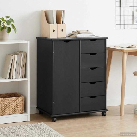 ROLKOWA SZAFKA SZARY 63,5X39X79CM LITE DREWNO SOSNOWE