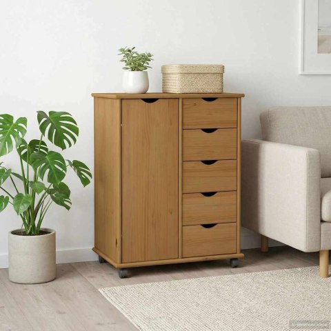 ROLKOWA SZAFKA Z KOŁEM MIODOWY BRĄZ 63,5X39X79CM