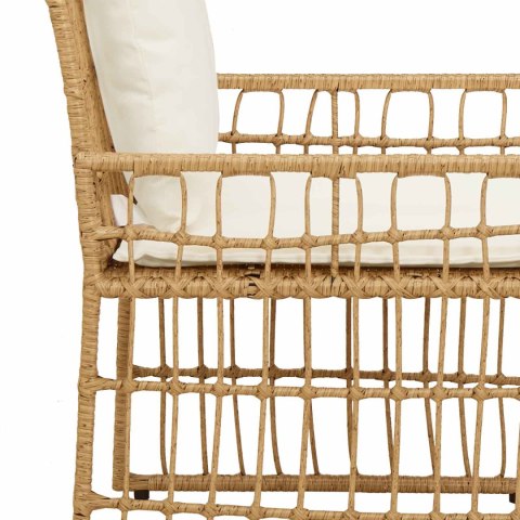 ZESTAW MEBLI OGRODOWYCH 5 EL. NATURALNY I KREMOWY BIAŁY