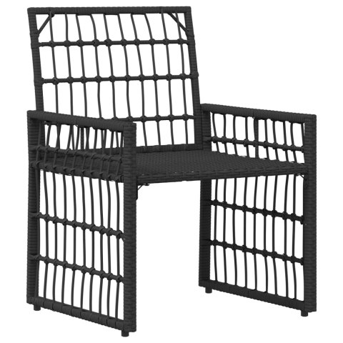 ZESTAW MEBLI OGRODOWYCH Z PODUSZKĄ 3 EL. CZARNY I CIEMNOSZARY