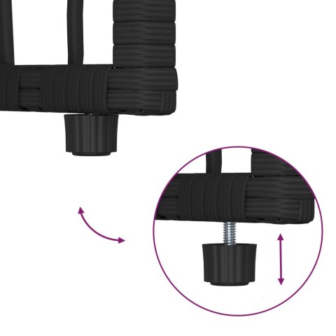 ZESTAW MEBLI OGRODOWYCH Z PODUSZKĄ 3 EL. CZARNY I CIEMNOSZARY