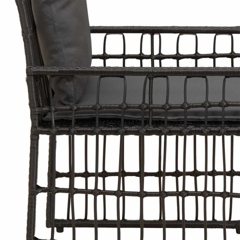 ZESTAW MEBLI OGRODOWYCH Z PODUSZKĄ 4 EL. CZARNY I CIEMNOSZARY