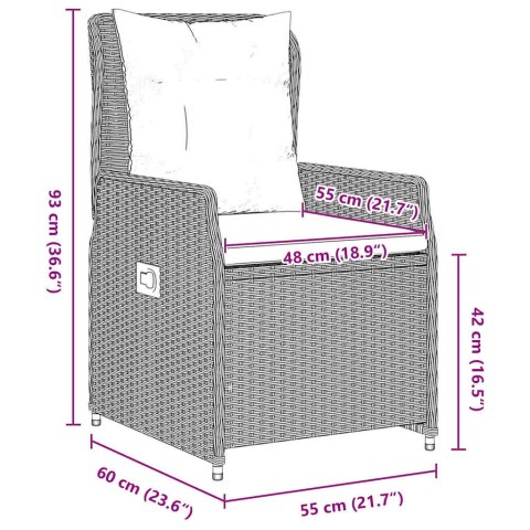 ZESTAW DO JADALNI W OGRODZIE 7 EL. JASNOSZARY POLIRATTAN