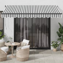 AUTOMATYCZNA MARKIZA OGRODOWA Z LED ANTRACYTOWO-BIAŁA 350X250CM