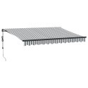 AUTOMATYCZNA MARKIZA OGRODOWA Z LED ANTRACYTOWO-BIAŁA 350X250CM