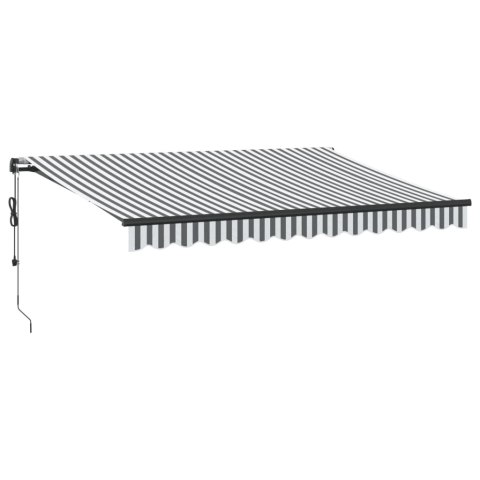 AUTOMATYCZNA MARKIZA OGRODOWA Z LED ANTRACYTOWO-BIAŁA 350X250CM
