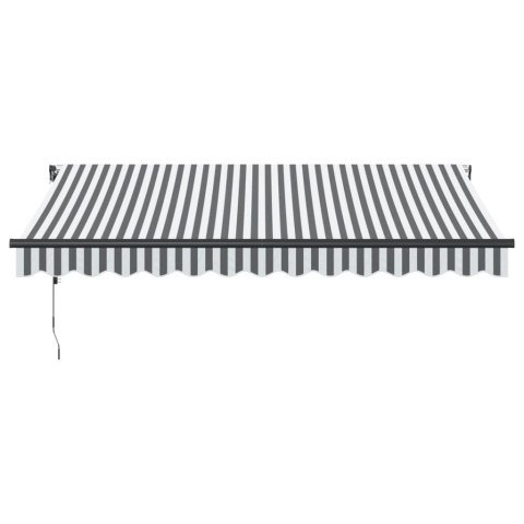 AUTOMATYCZNA MARKIZA OGRODOWA Z LED ANTRACYTOWO-BIAŁA 350X250CM