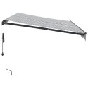 AUTOMATYCZNA MARKIZA OGRODOWA Z LED ANTRACYTOWO-BIAŁA 350X250CM