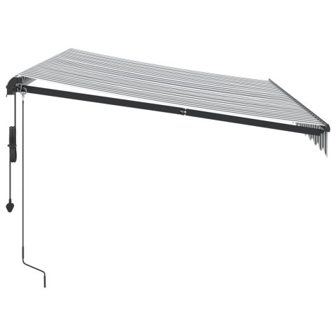 AUTOMATYCZNA MARKIZA OGRODOWA Z LED ANTRACYTOWO-BIAŁA 350X250CM