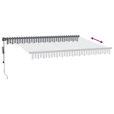 AUTOMATYCZNA MARKIZA OGRODOWA Z LED ANTRACYTOWO-BIAŁA 350X250CM