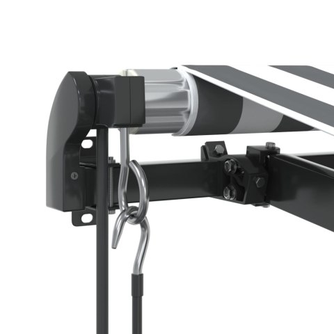AUTOMATYCZNA MARKIZA OGRODOWA Z LED ANTRACYTOWO-BIAŁA 350X250CM