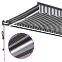 AUTOMATYCZNA MARKIZA OGRODOWA Z LED ANTRACYTOWO-BIAŁA 350X250CM