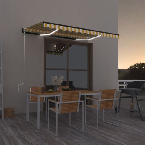 AUTOMATYCZNIE ZWIJANA MARKIZA LED I CZUJNIK WIATRU 350X250CM