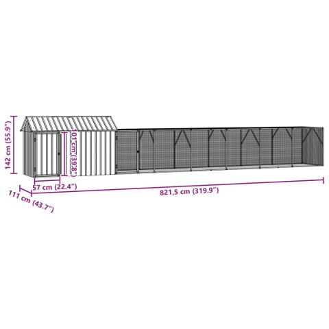 KLATKA DLA PTAKÓW ANTRACYT 821,5X111X142CM