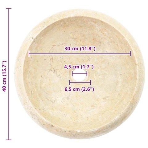 UMYWALKA 40X 12CM MARMUROWA KREMOWA