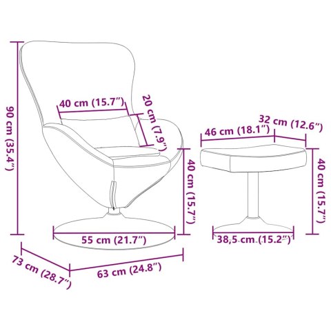 NOWOCZESNY FOTEL JAJO 360° CIEMNOSZARY AKSAMIT Z PODNÓŻKIEM