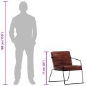 VidaXL Fotel, ciemnobrązowy, skóra naturalna