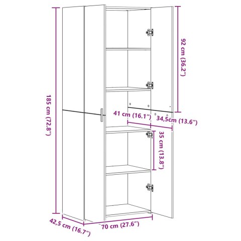 GHBOARD 2 EL. DĄB RZEMIEŚLNICZY 70X42,5X185CM