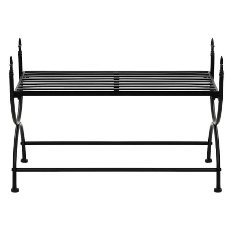 ŁAWKA W STYLU VINTAGE METALOWA 83X42X55CM CZARNA