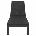 LEŻAK 1-OSOBA CZARNY 206X62.5X74CM POLIRATTAN