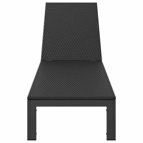 LEŻAK 1-OSOBA CZARNY 206X62.5X74CM POLIRATTAN